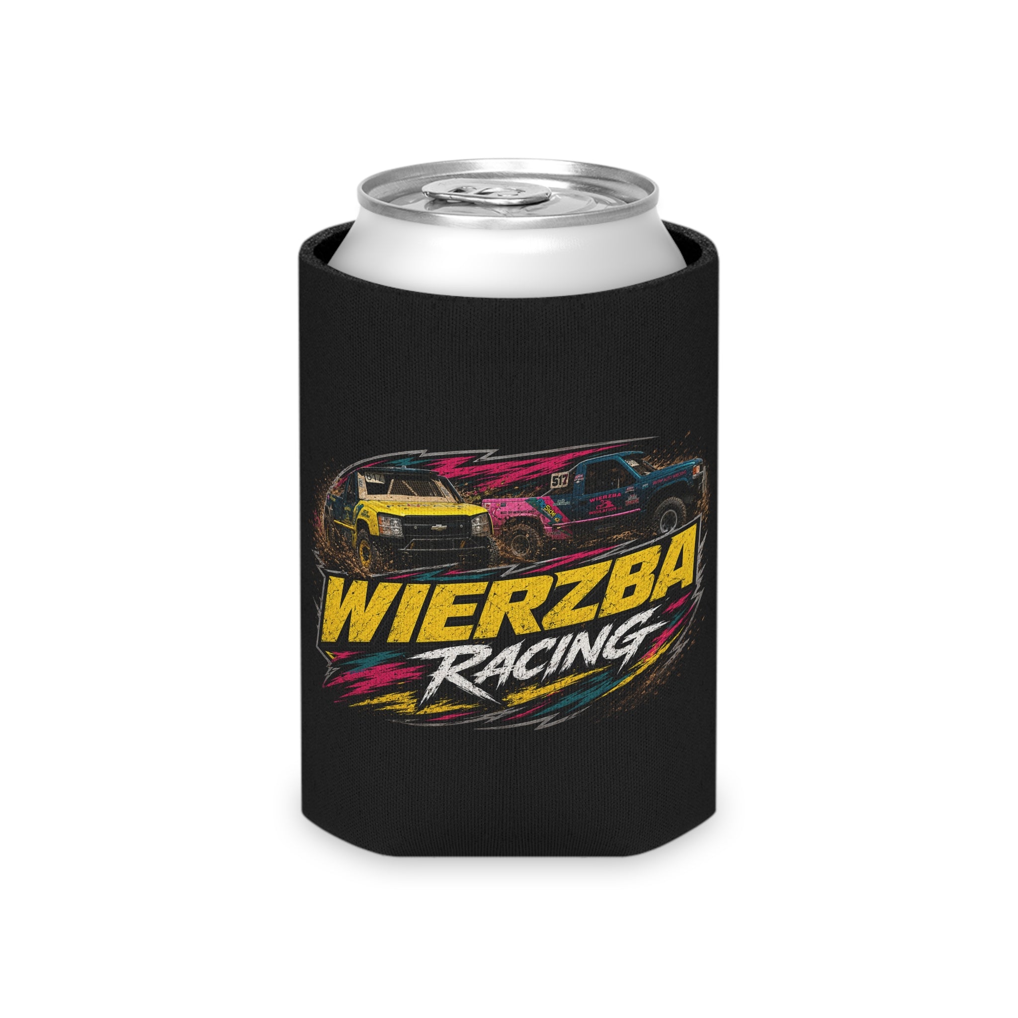 Wierzba Racing Can Koozie Logo and Race Numbers